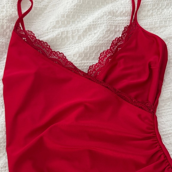 Lovely Day Scarlet Lace Accent Dress - Picture 4 of 5